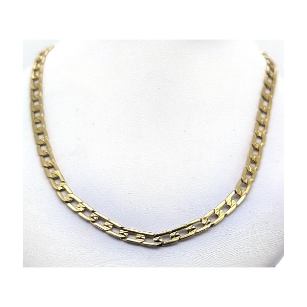 Cadena barbada de oro 18k 60 cm